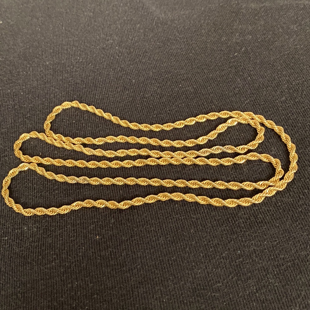 VTG Gold Tone Rope Link Necklace - Picture 4 of 5